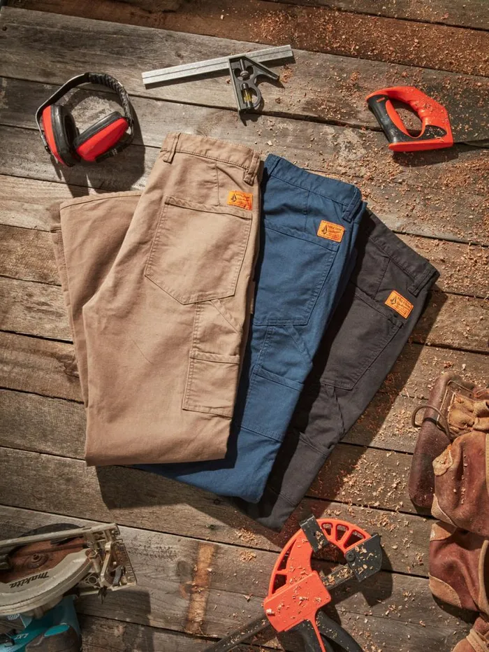 Volcom Workwear Caliper Work Pants 8211 Brindle Mens Volcom Pants