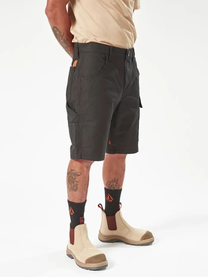 Volcom Workwear Caliper Work Shorts 8211 Black Mens Volcom Shorts