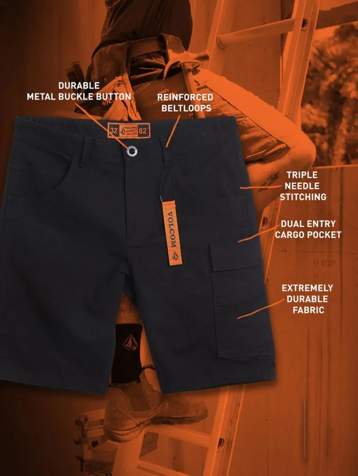 Volcom Workwear Caliper Work Shorts 8211 Black Mens Volcom Shorts