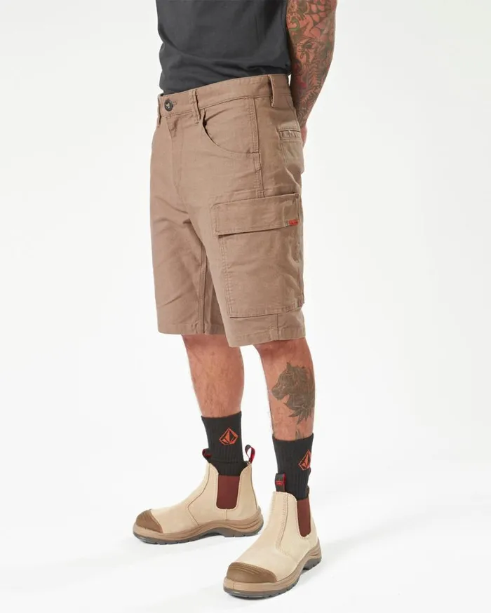 Volcom Workwear Caliper Work Shorts 8211 Brindle Mens Volcom Shorts