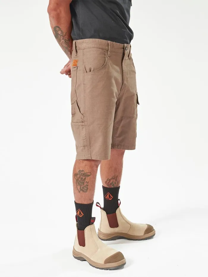 Volcom Workwear Caliper Work Shorts 8211 Brindle Mens Volcom Shorts