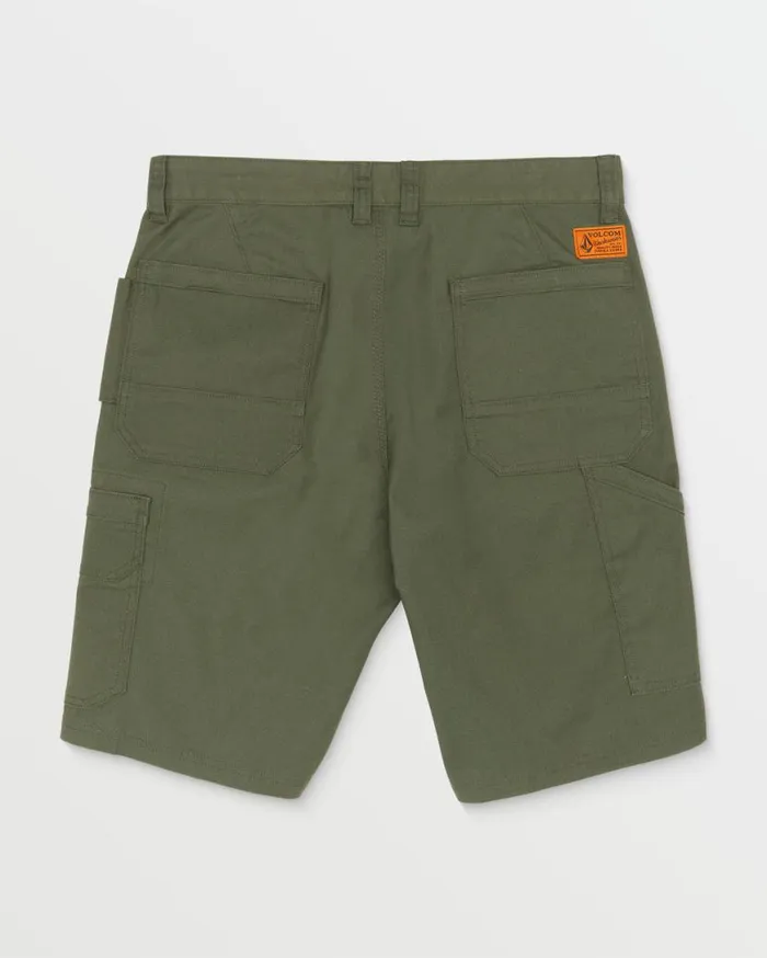 Volcom Workwear Gage Work Shorts 8211 Squadron Green Mens Volcom Shorts