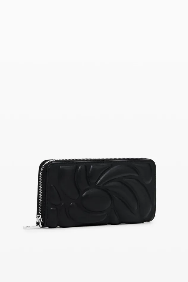 Wallets Women Desigual Geometric Floral Zip Wallet Black