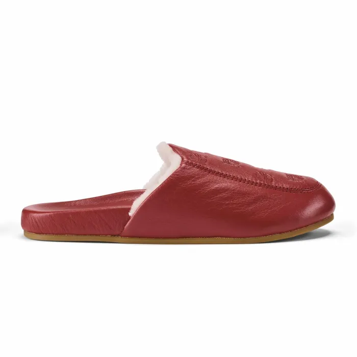 Warm Weather Women Olukai Knea Leather Slipper Mules 8211 Dark Rust