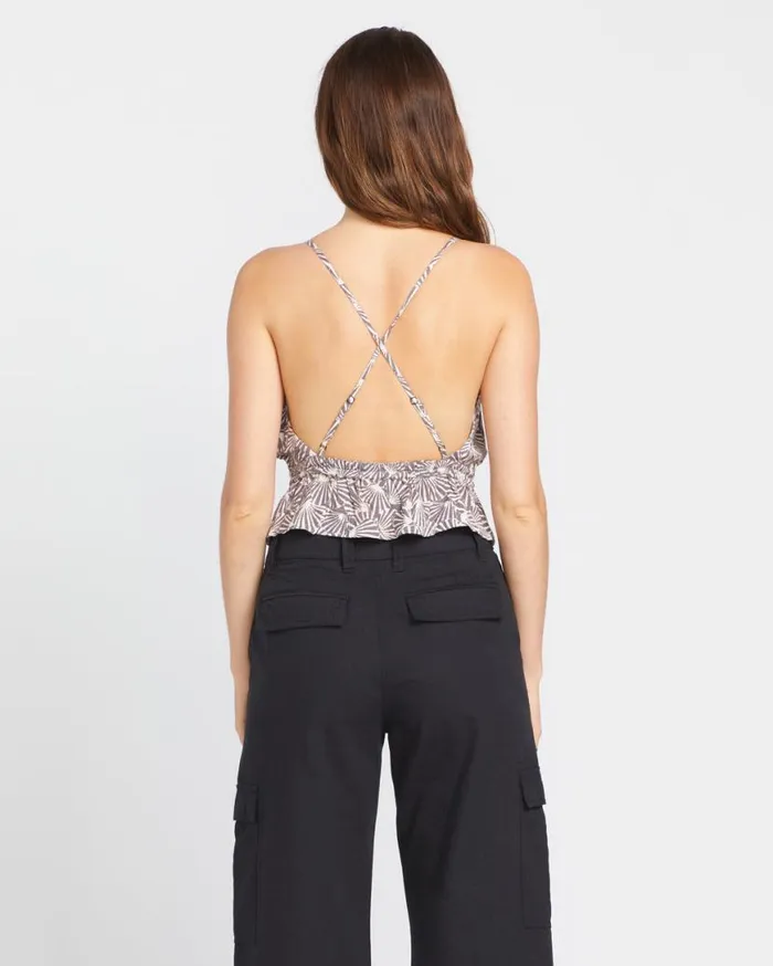 Wat Tha Shell Cami Top 8211 Dark Grey Womens Volcom Tops