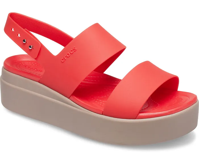 Wedges Crocs Brooklyn Low Wedge Flame Mushroom 8211 Crocs Women