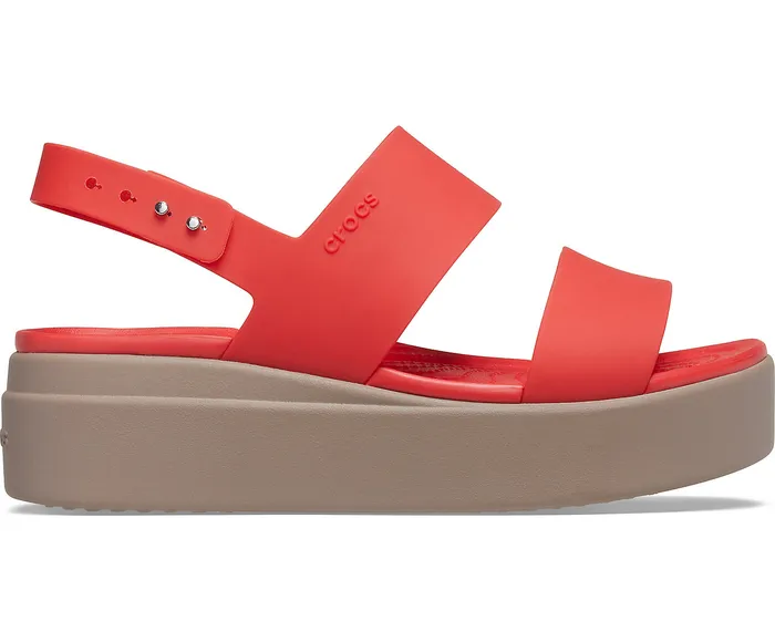 Wedges Crocs Brooklyn Low Wedge Flame Mushroom 8211 Crocs Women