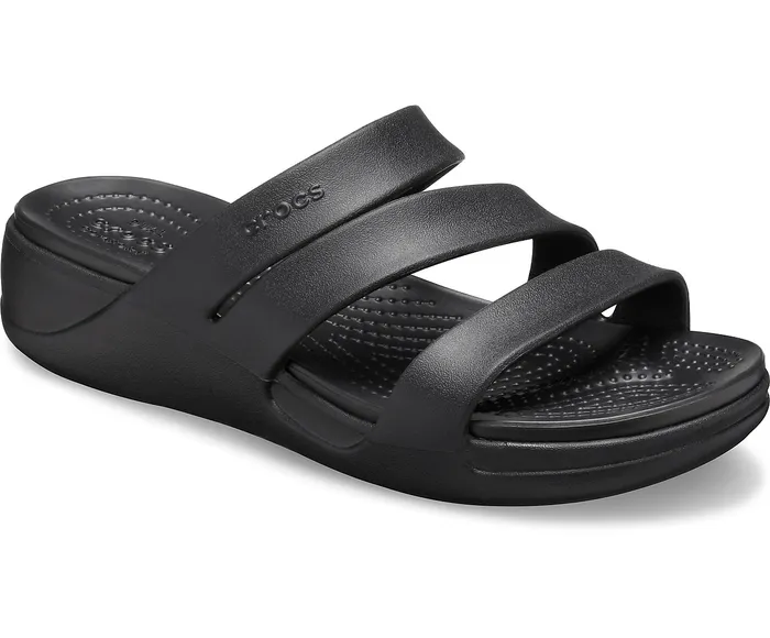 Wedges Crocs Women Crocs Monterey Strappy Wedge Black