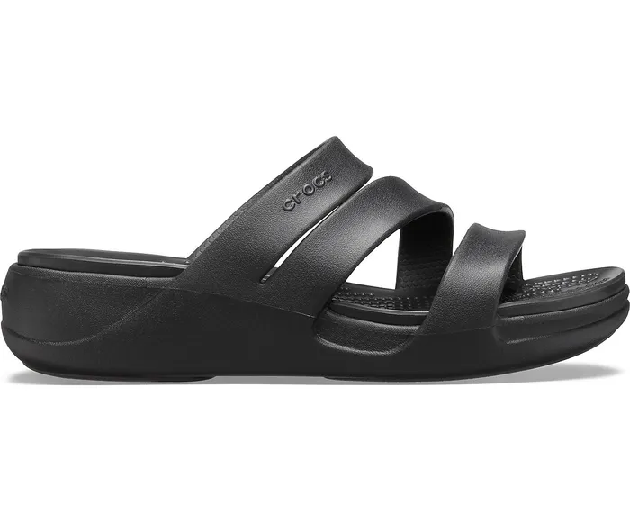 Wedges Crocs Women Crocs Monterey Strappy Wedge Black