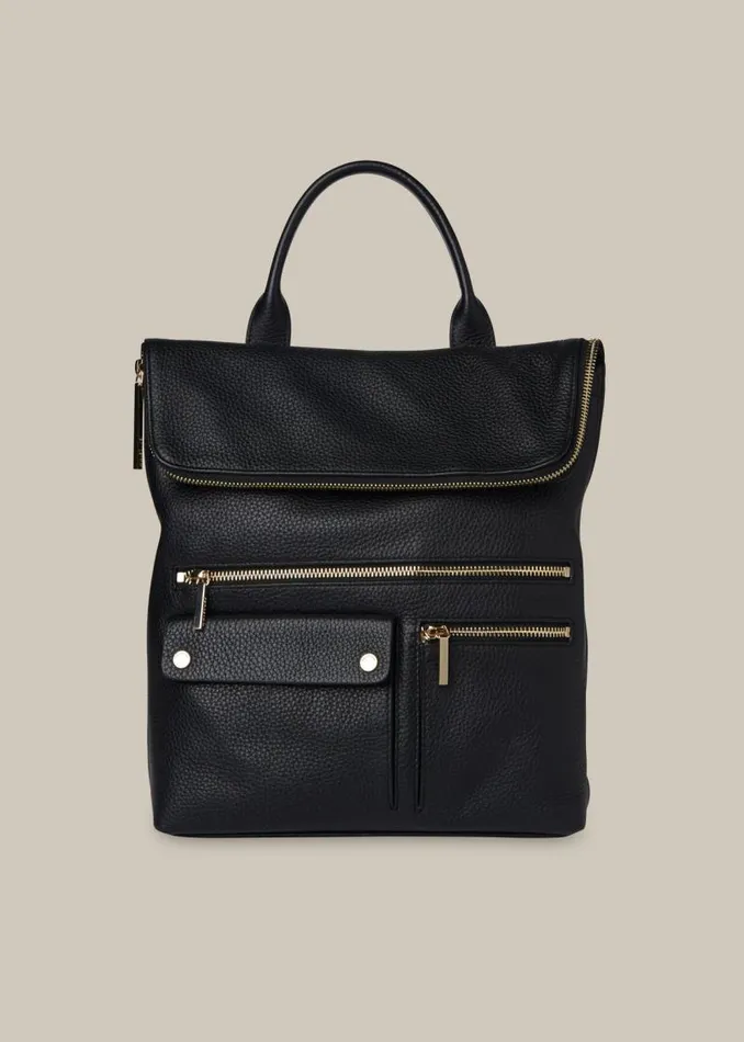 Whistles Backpacks Black Farrow Pocket Detail Backpack 8211 Women