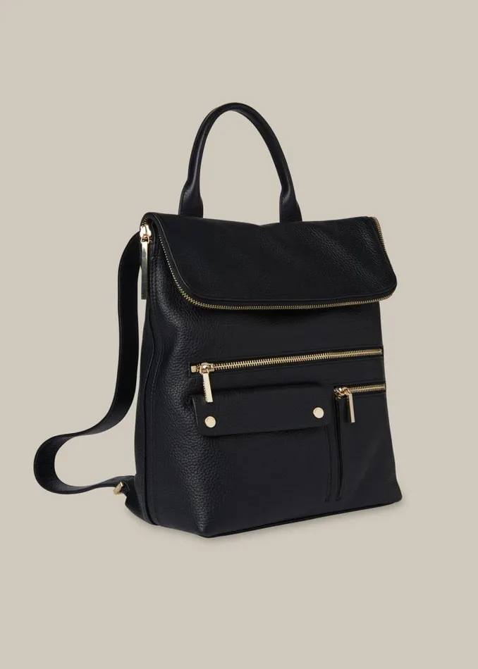 Whistles Backpacks Black Farrow Pocket Detail Backpack 8211 Women