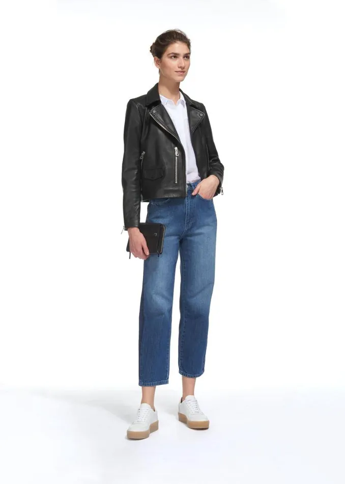 Whistles Coats and Jackets Black Agnes Leather Biker 8211 Women
