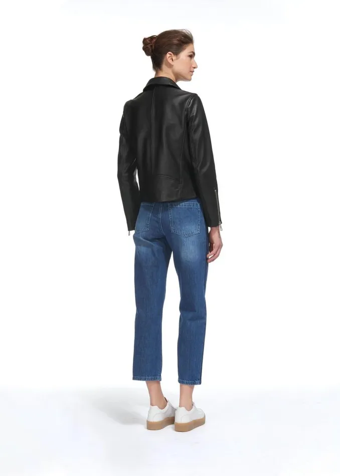 Whistles Coats and Jackets Black Agnes Leather Biker 8211 Women