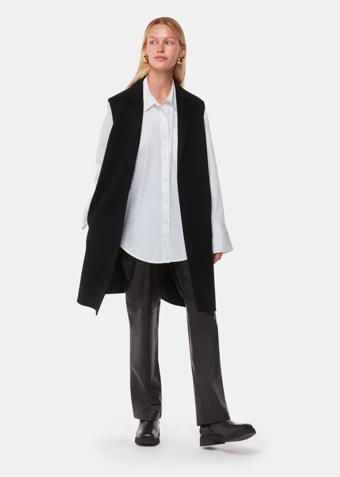 Whistles Coats and Jackets Black Eve Double Face Waistcoat 8211 Women