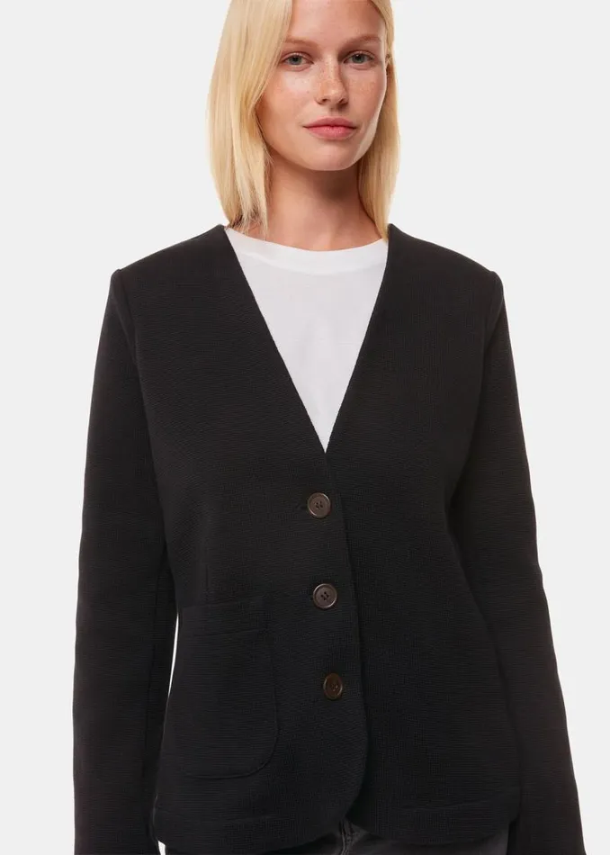 Whistles Coats and Jackets Black Lucy V Neck Jersey Jacket 8211 Women
