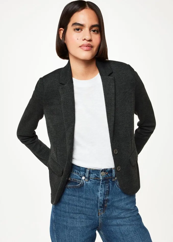 Whistles Coats and Jackets Dark Grey Slim Jersey Jacket 8211 Women