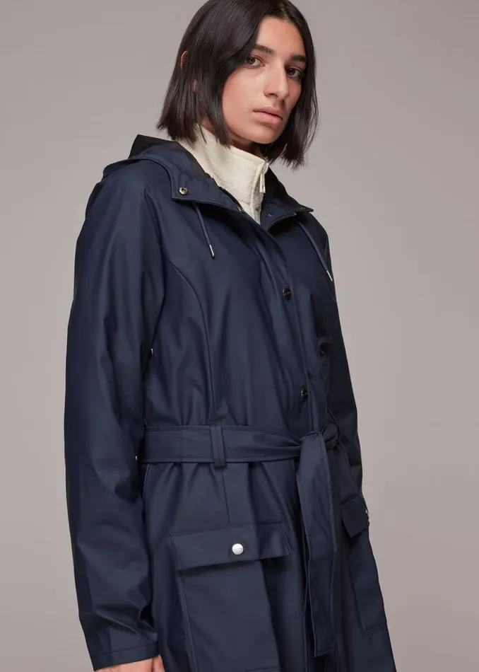 Whistles Coats and Jackets Navy Rains Curve Jacket 8211 Women