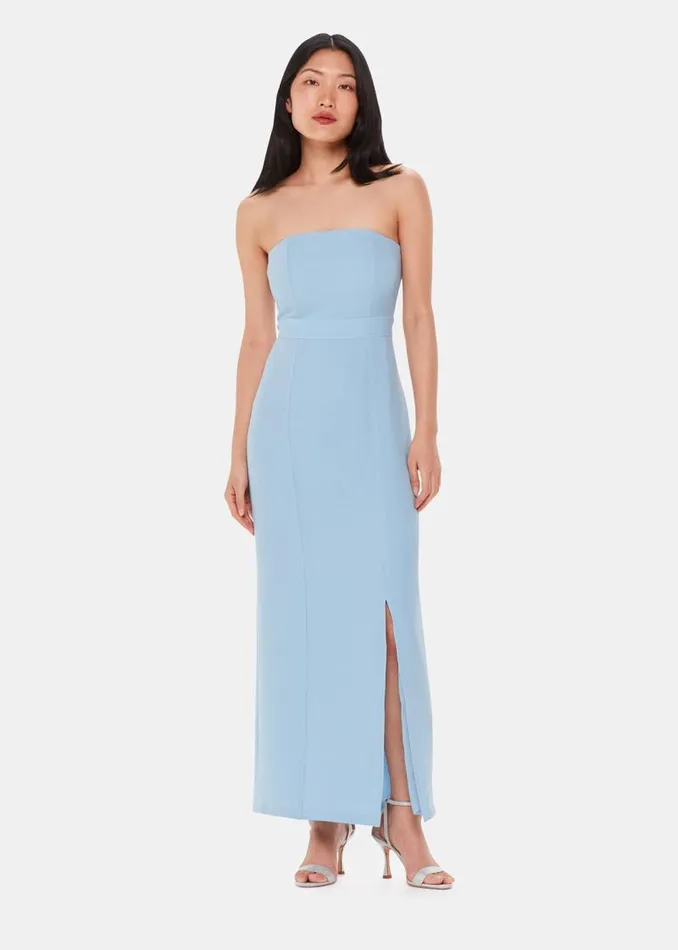 Whistles Dresses Pale Blue Gemma Strapless Maxi Dress 8211 Women