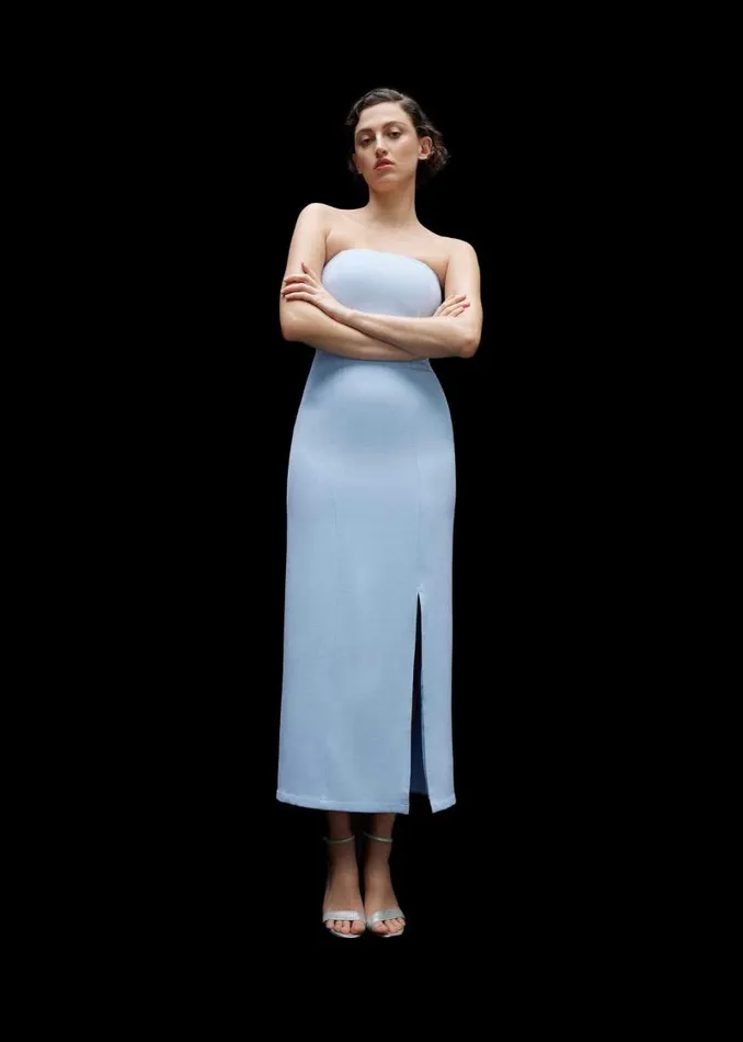 Whistles Dresses Pale Blue Gemma Strapless Maxi Dress 8211 Women