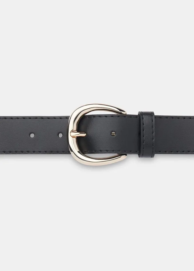 Whistles Leather Black Wide Belt 8211 Women