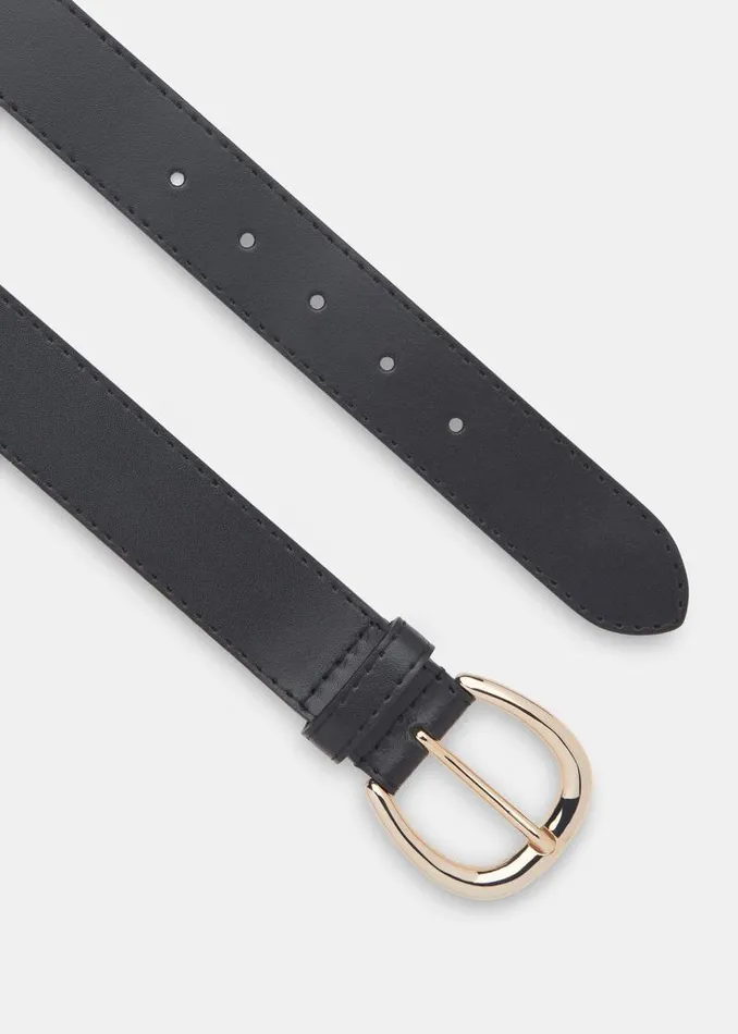 Whistles Leather Black Wide Belt 8211 Women