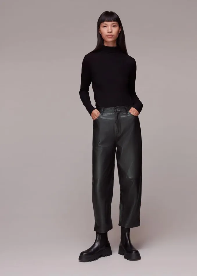 Whistles Pants Black Laura Leather Pants 8211 Women