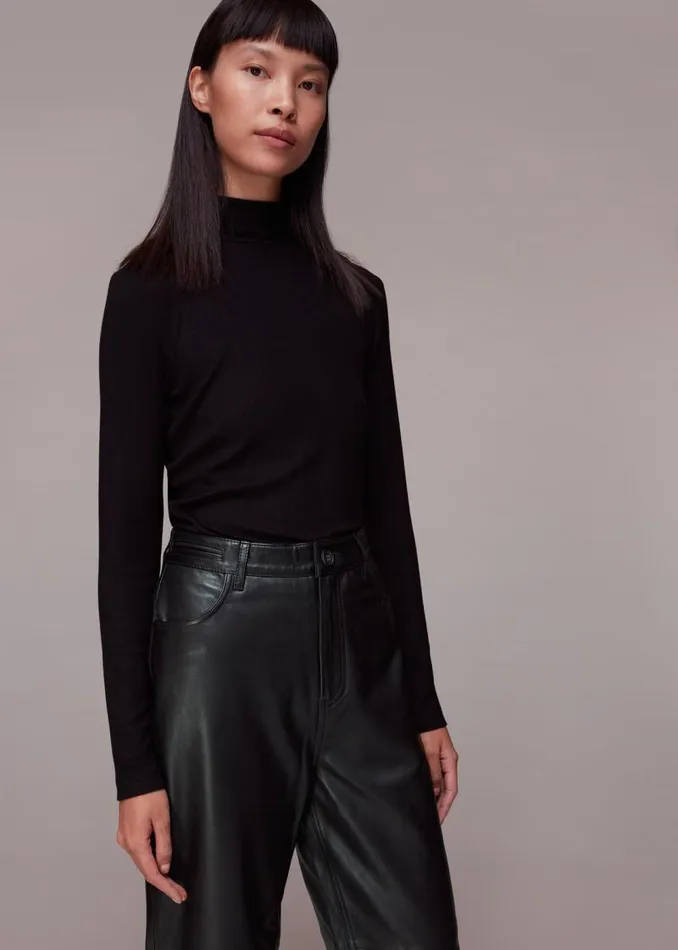 Whistles Pants Black Laura Leather Pants 8211 Women