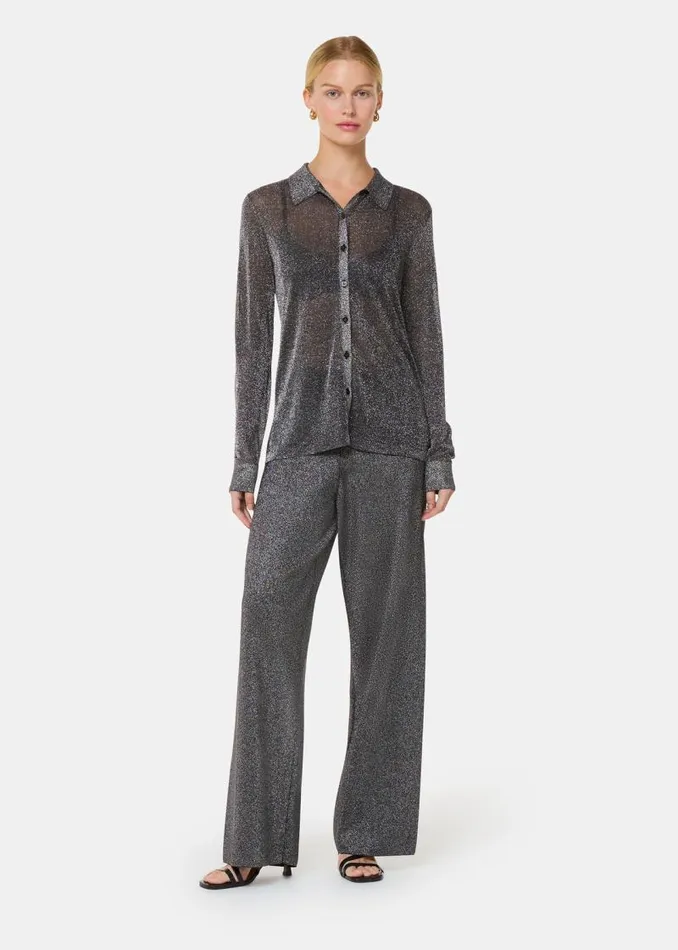 Whistles Pants Black Sparkle Knitted Pants 8211 Women