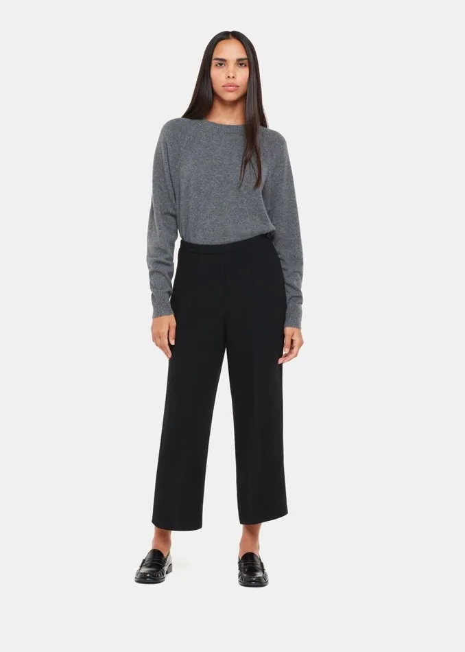 Whistles Pants Black Wide Leg Cropped Pants 8211 Women