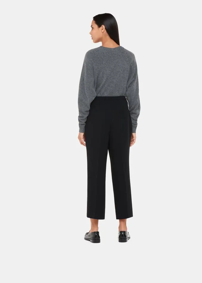 Whistles Pants Black Wide Leg Cropped Pants 8211 Women