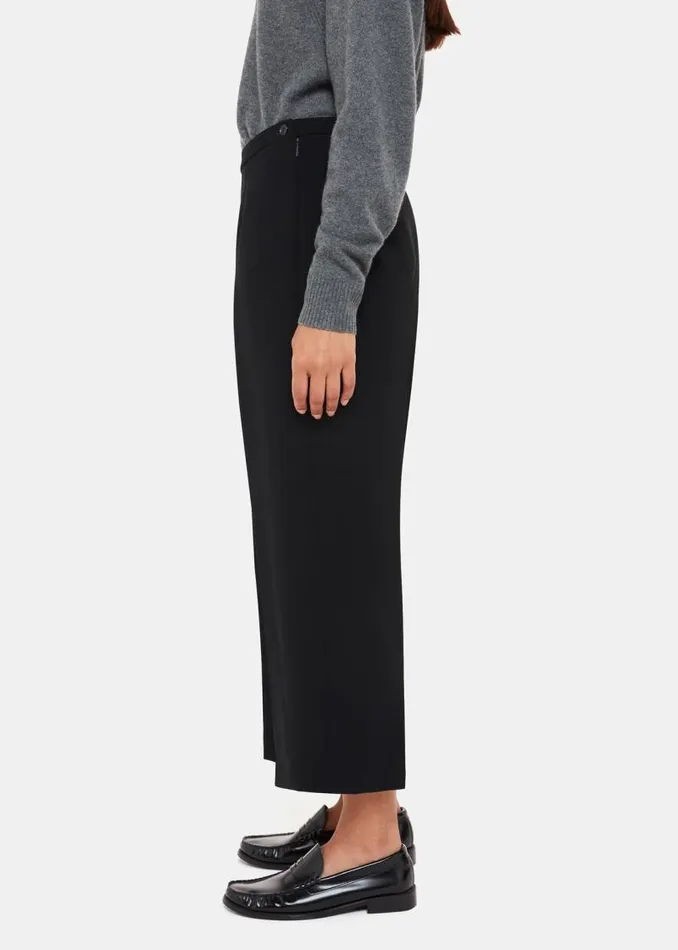 Whistles Pants Black Wide Leg Cropped Pants 8211 Women