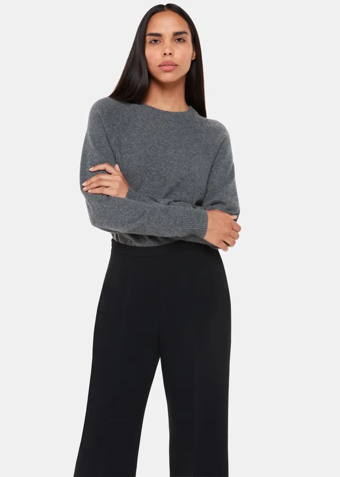 Whistles Pants Black Wide Leg Cropped Pants 8211 Women