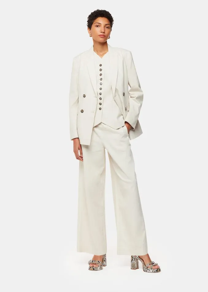 Whistles Pants Oatmeal Lindsey Linen Blend Pants 8211 Women