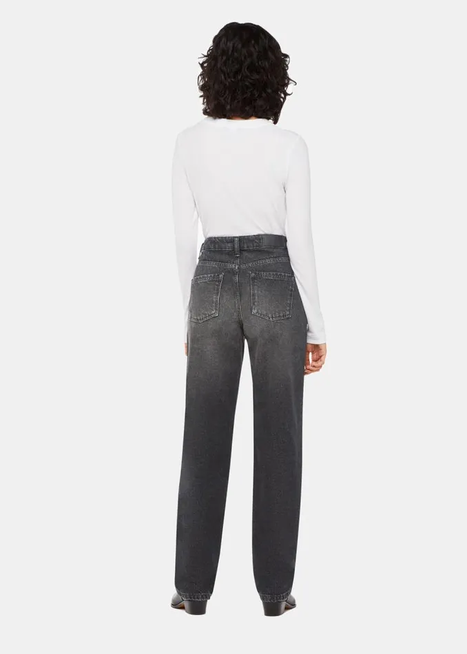 Whistles Pants Washed Black Straight Leg Full Length Jean 8211 Women