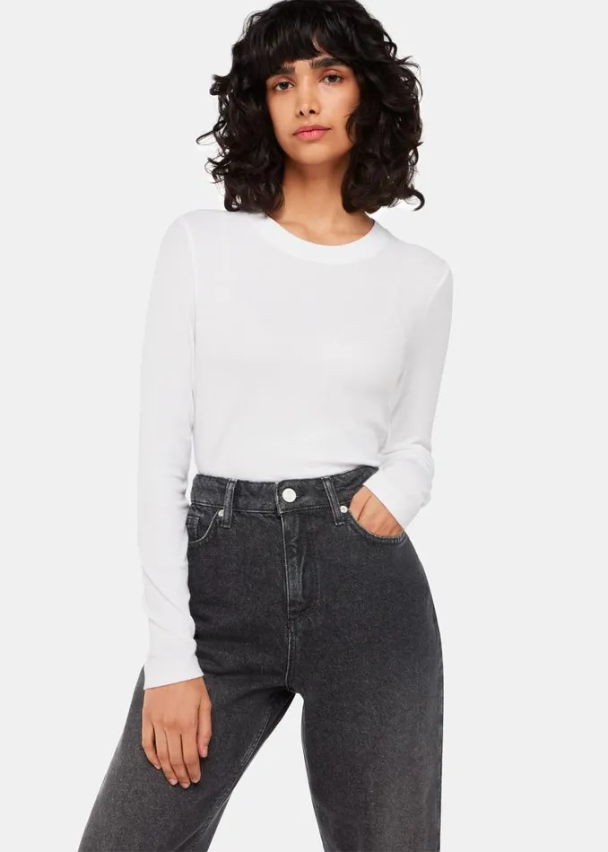Whistles Pants Washed Black Straight Leg Full Length Jean 8211 Women