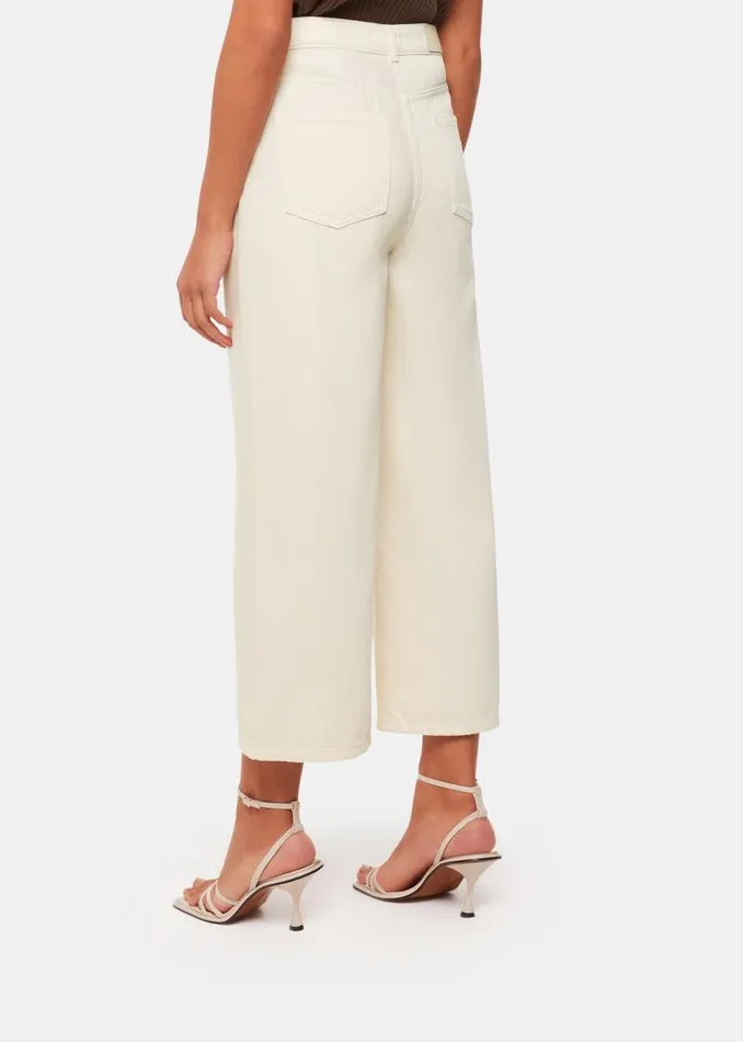 Whistles Pants White Wide Leg Cropped Jean 8211 Women