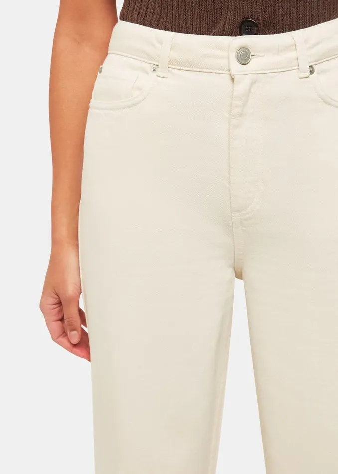 Whistles Pants White Wide Leg Cropped Jean 8211 Women