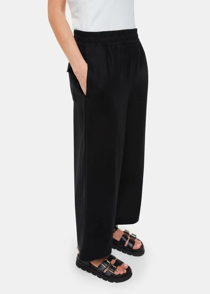 Whistles Petite Pants and Jeans Black Petite Linen Pocket Pants 8211 Women