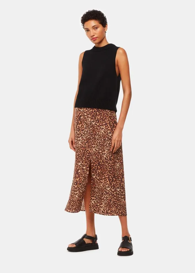 Whistles Skirts Multicolour Marble Spot Front Split Skirt 8211 Women