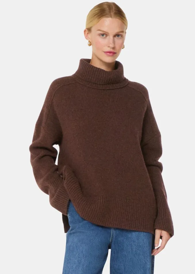 Whistles Sweaters and Cashmere Brown Wool Turtleneck Sweater 8211 Women