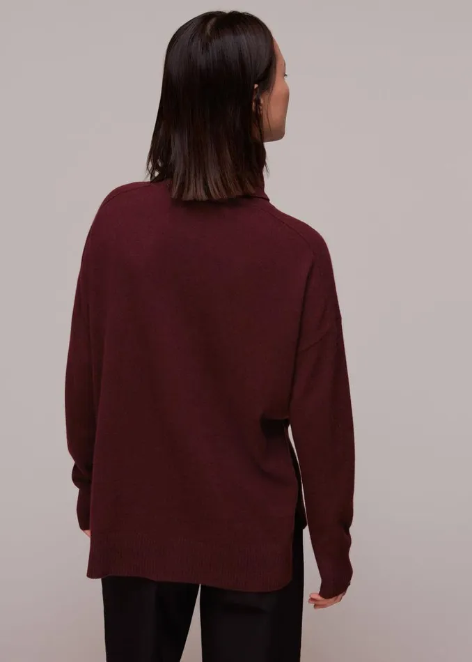 Whistles Sweaters and Cashmere Burgundy Cashmere Turtleneck Sweater 8211 Women