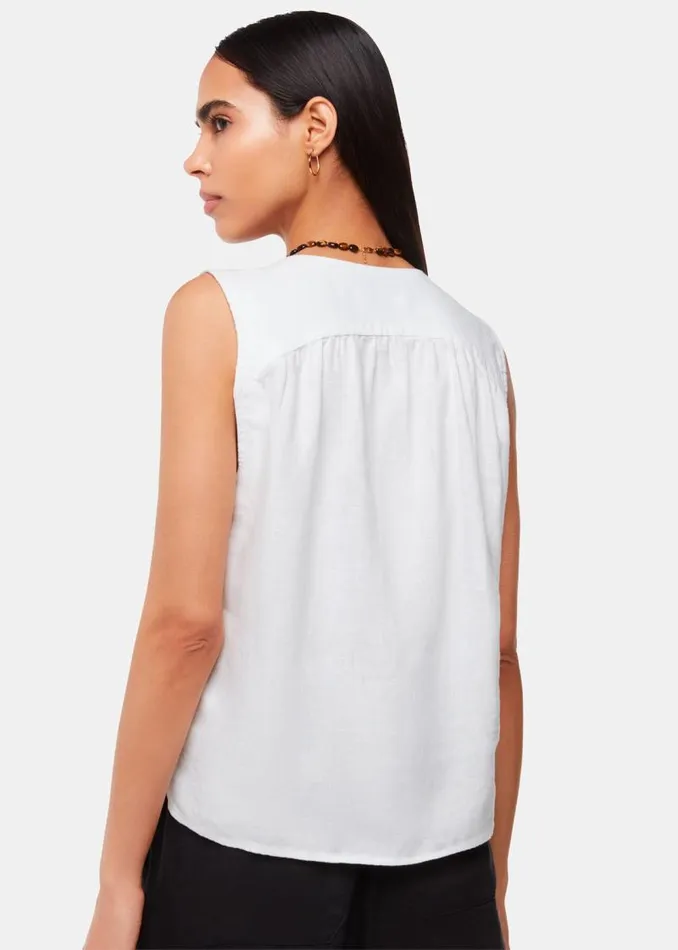 Whistles Tops White Laura Linen Tank 8211 Women
