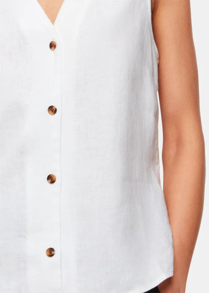 Whistles Tops White Laura Linen Tank 8211 Women