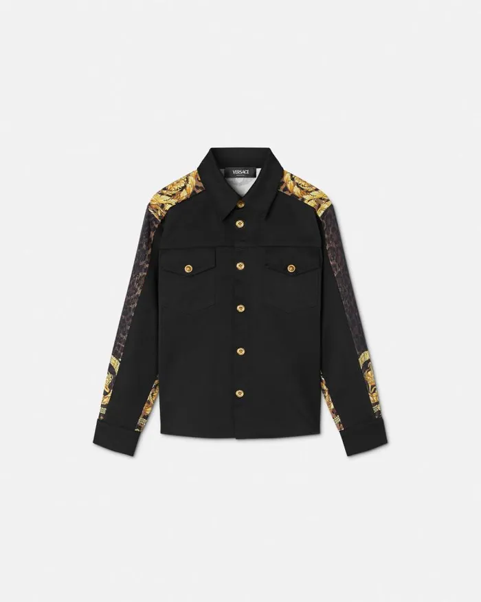 Wild Barocco Kids Overshirt Black Children Versace Clothing