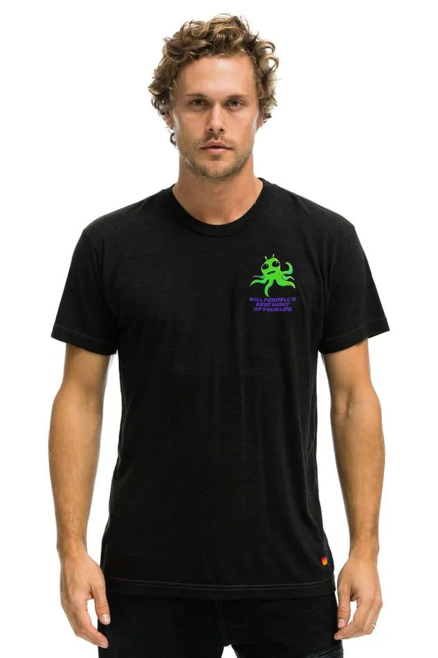 Will Ferrell 2023 Crew Tee 8211 Black WomenMen Aviator Nation Tees