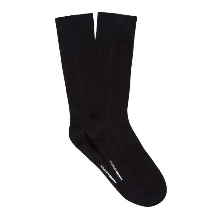 Windsor Smith Socks Men TRUE RIB MEN039S DRESS SOCK BLACK