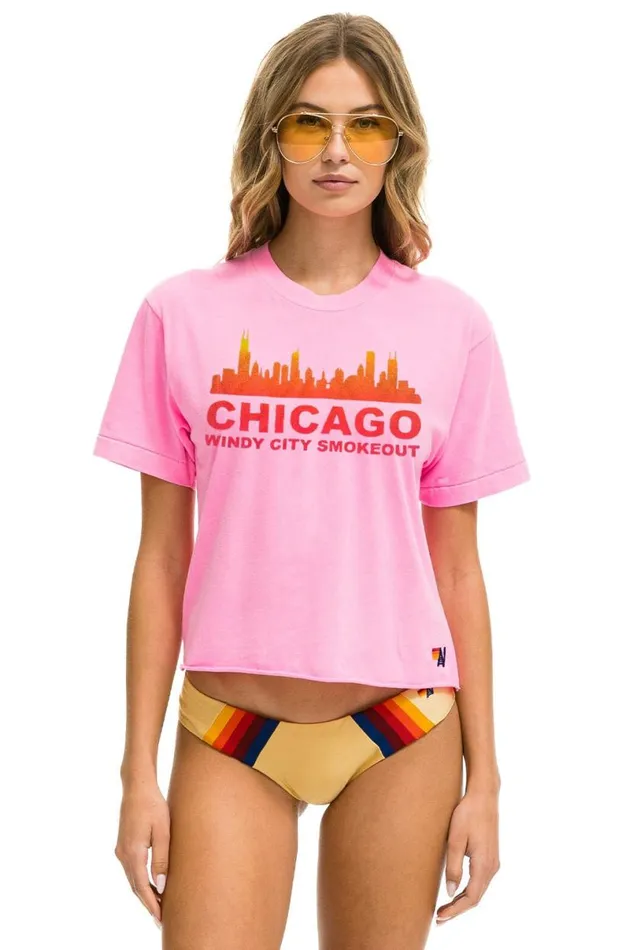 Windy City Smokeout 2024 Boyfriend Tee Shirt 8211 Neon Pink Women Aviator Nation Tees Windy City Smokeout 2024 Boyfriend Tee Shirt 8211 Neon Pink Women Aviator Nation Tees