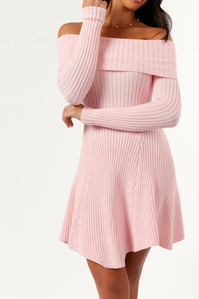 Winter Dresses Women Petal and Pup Francisco Long Sleeve Mini Dress Pink