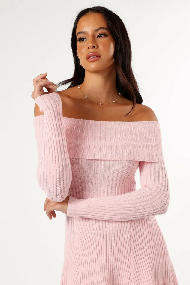 Winter Dresses Women Petal and Pup Francisco Long Sleeve Mini Dress Pink
