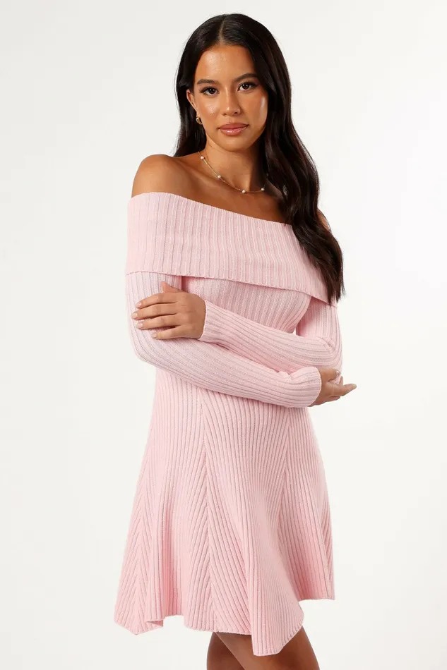 Winter Dresses Women Petal and Pup Francisco Long Sleeve Mini Dress Pink